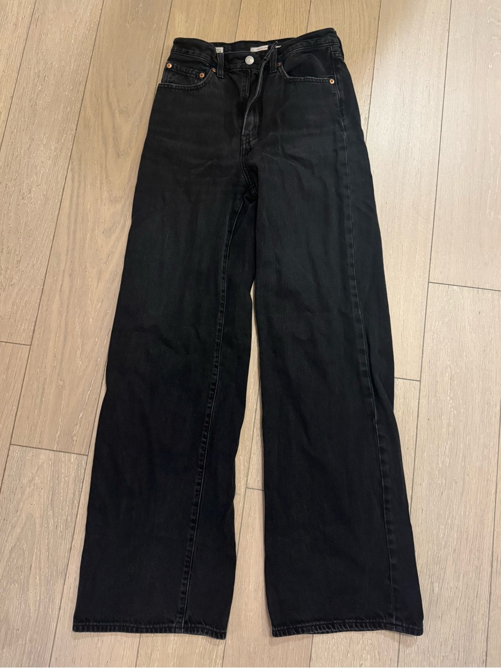 Levi's Black Ribecage Wide Leg Jeans